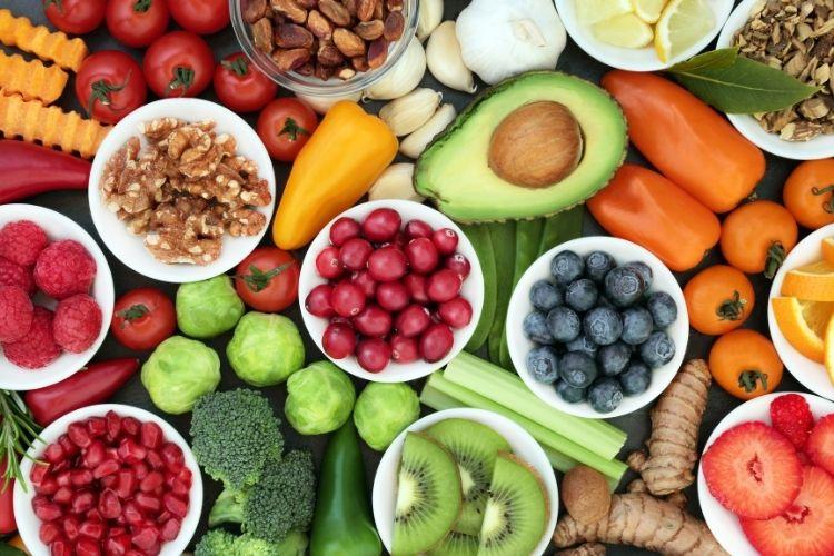 Groenten, fruit en noten melange